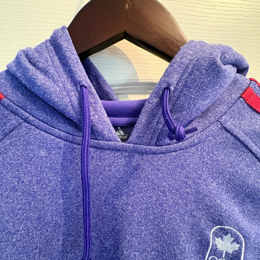Adidas Blue Hoodie with Red Stripes - Picture 4 of 11